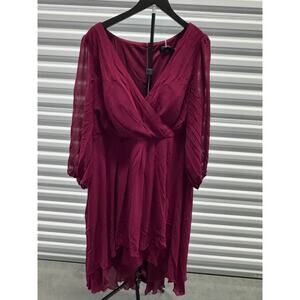 NWT Ever Pretty Red Sweetheart Top Chiffon Dress 16